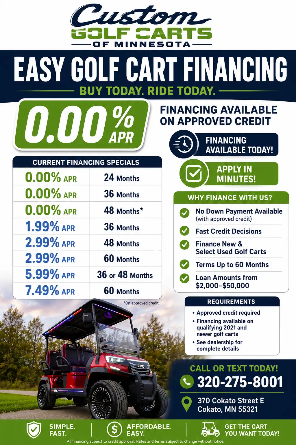 July Financing July golf cart financing